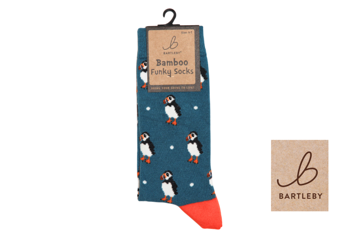 Ladies Funky Bamboo Socks - Puffy Puffin 