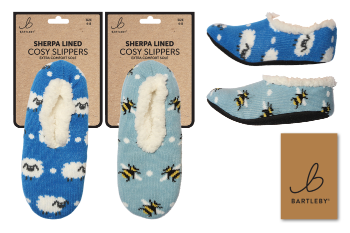 Ladies Sherpa Lined Slippers