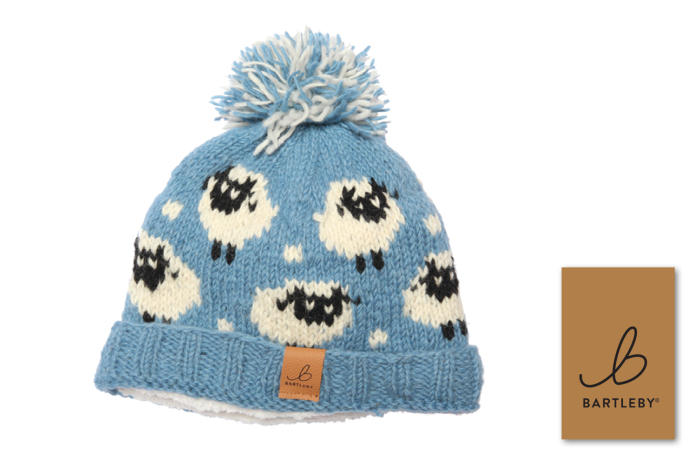 Wool Knit Bobble Hat - Sheep