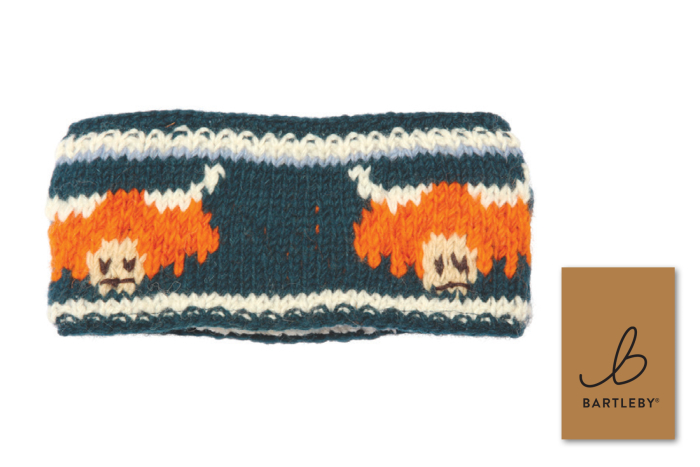 Wool Knit Head Band - Highland Cow