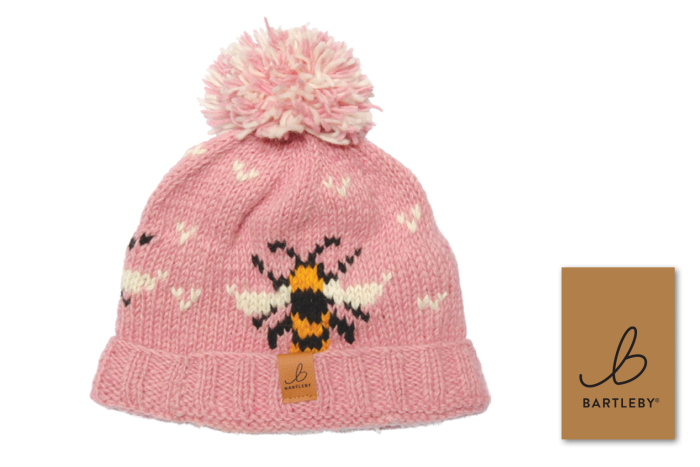 Wool Knit Bobble Hat - Bees