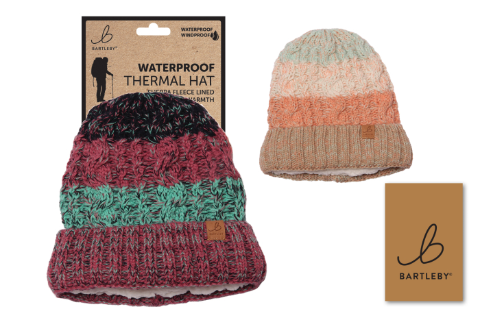 Ladies Waterproof Cable Knit Hat