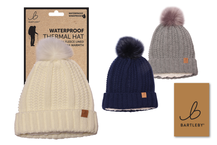 Ladies Waterproof Knit Bobble Hat 