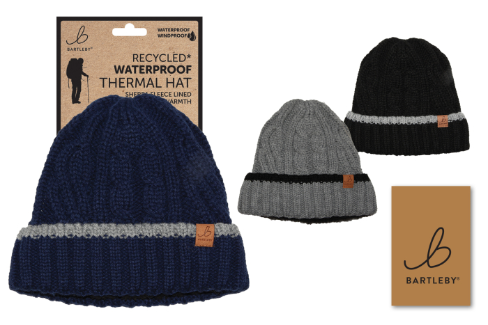 Waterproof Recycled Cable Knit Hat