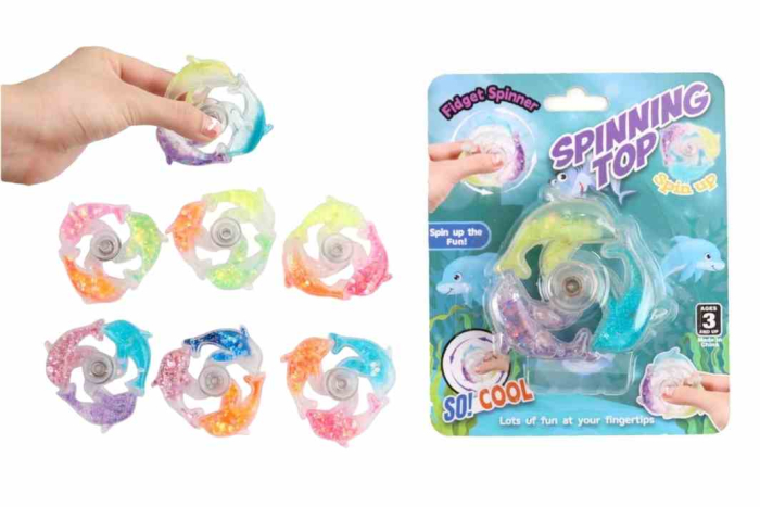 Dolphin Fidget Spinner, with Glitter