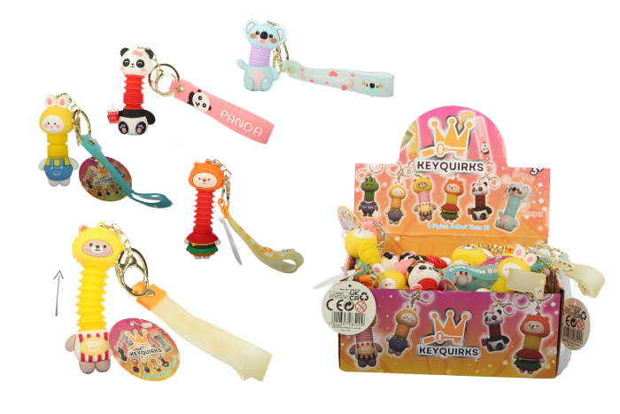 Animal Keyring Popper Tube, In Display